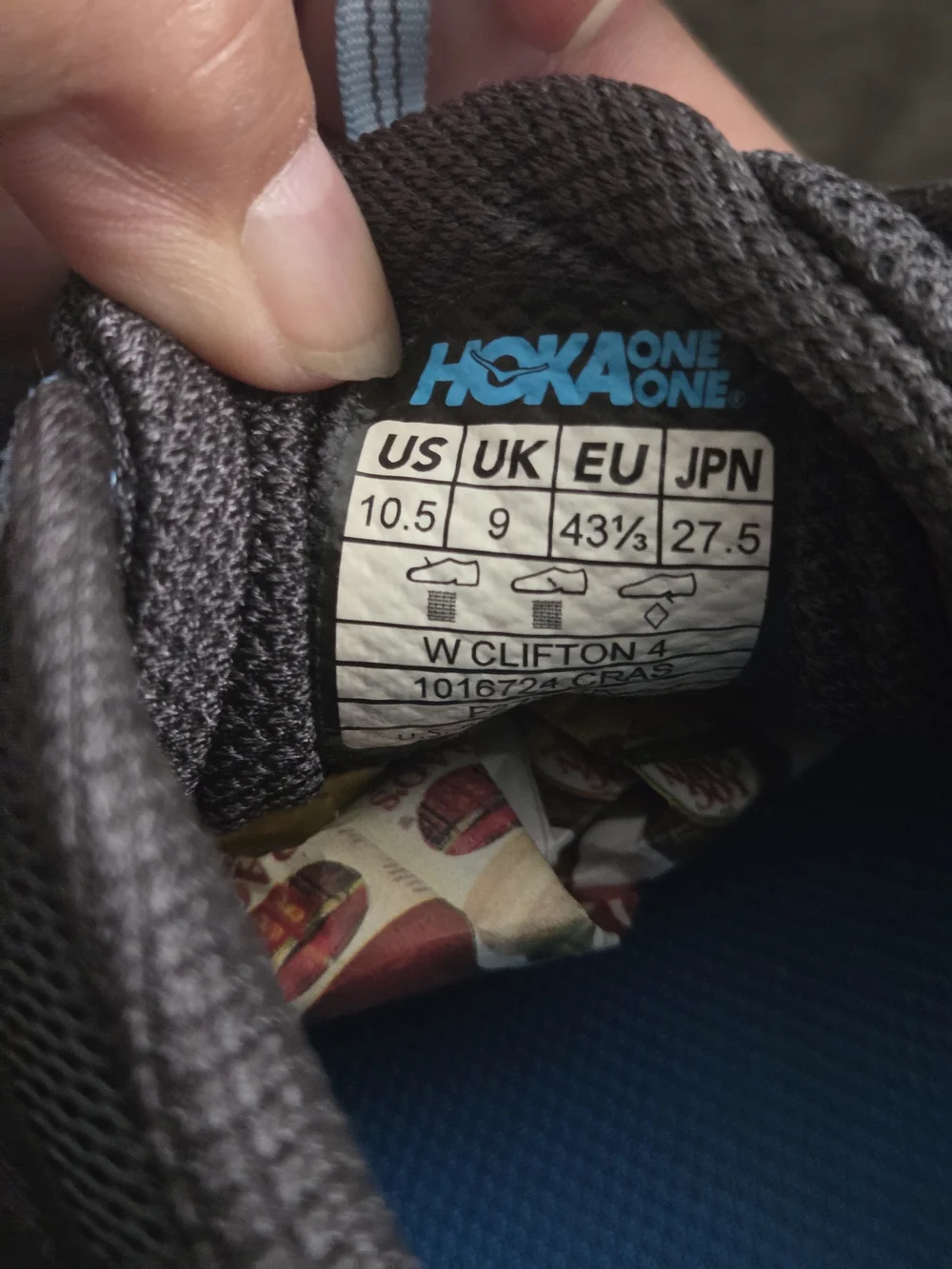 Hoka One One Clifton 4 Women Running Shoes In Gray,pink and Blue. Size 10.5